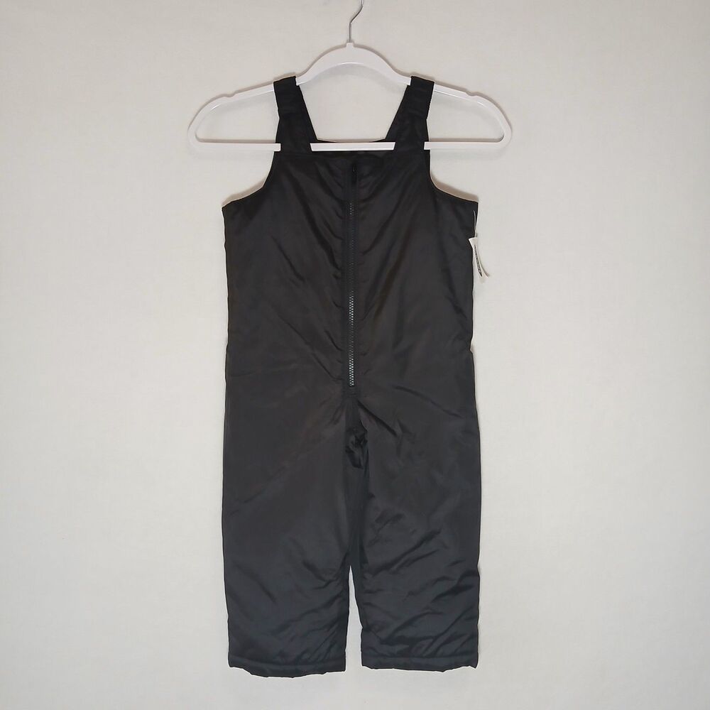 NEW Old Navy Toddler 3T Black Quilted Water Resistant Ski Bib Zip Closure #1167